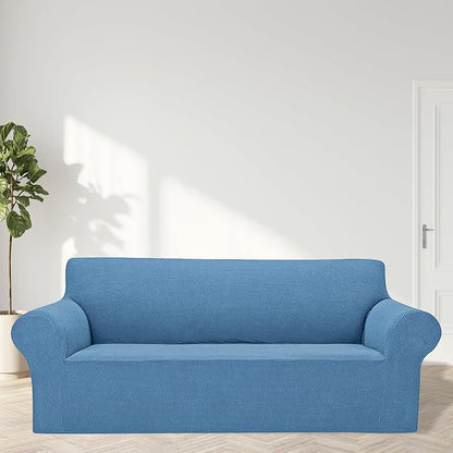 Cupuamon 2026 New Stretch Oversized Sofa Slipcovers Couch Sofa Cover for 4 Seater Furniture Protector Covers with Elastic Bottom Jacquard Fabric Small Checks for Pets, Kids - Riverside