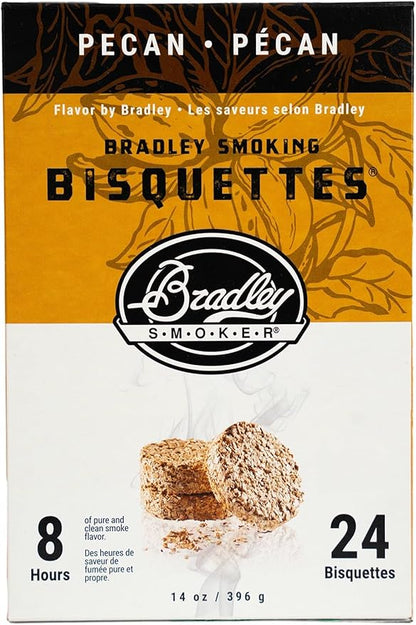 Bradley Smoker Pecan Bisquettes for Grilling & BBQ, 24 Pack