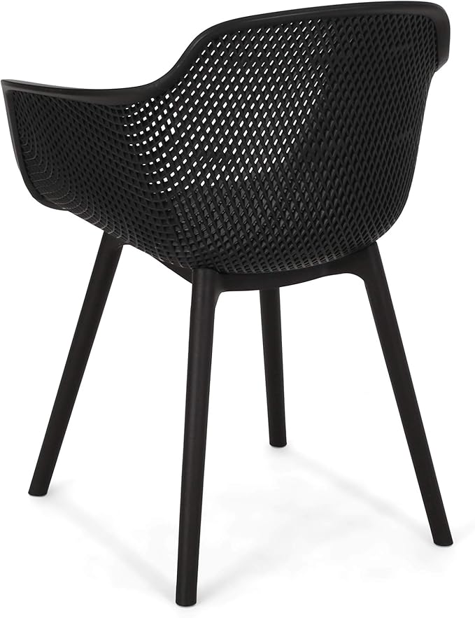 Christopher Knight Home Davina Outdoor Dining Chair (Set of 4), Black