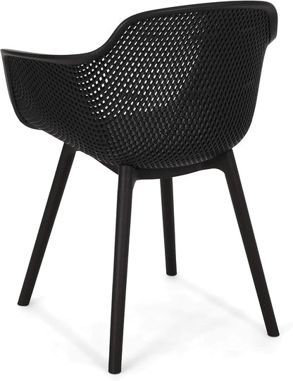 Christopher Knight Home Davina Outdoor Dining Chair (Set of 4), Black