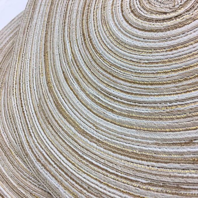 Red-A, Placemats, Round Placemats for Dining Table Set of 8 Woven Heat Resistant Non-Slip Kitchen Table Mats Diameter 14 Inch(Cream with Golden Silk)