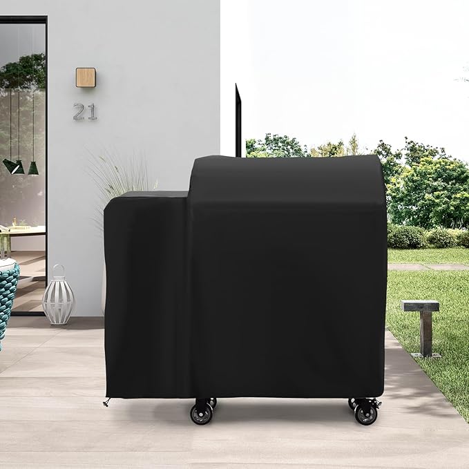 Grill Cover for Deck Boss 590 & RT-590 Wood Pellet Grill, Heavy Duty Waterproof UV Resistant Offset Smoker Cover for Rec Tec RT-590 Grill, Outdoor BBQ Cover