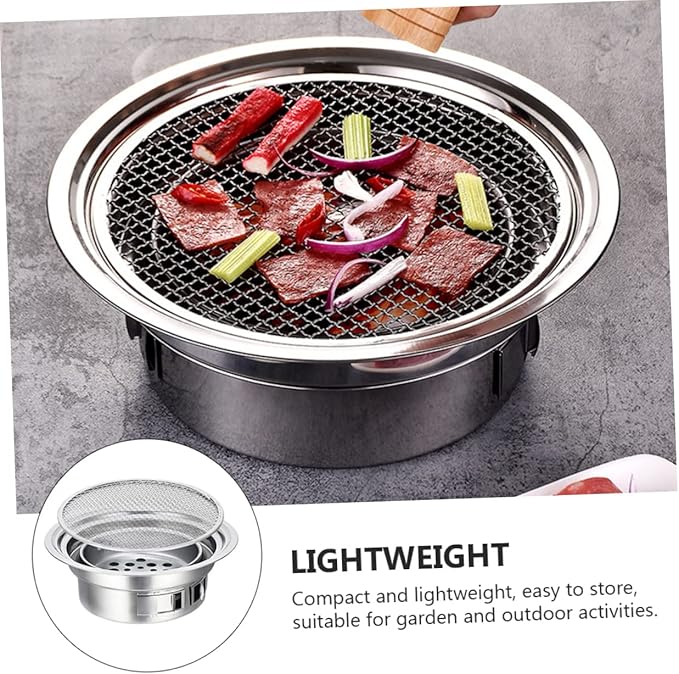 Totority Stainless Steel Korean Barbecue Oven Portable Grill Charcoal Grill Stove Outdoor Mini Bbq Stove