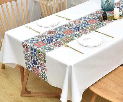 Wipeable Waterproof Tablecloth Vinyl Tablecloths for Rectangle Tables Heavy Duty PVC Tablecloth for Kitchen Dining Table(Flowers-3, 54'' x 72'')