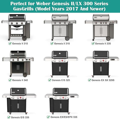 Cooking Griddle Inserts & Grate for Weber Genesis II 300 Series Grill, Flat Top Grill Griddle for Weber Genesis II E-310/315/325/330/335 S-310/335 and More, Replace for 6788 Full-Size Griddle