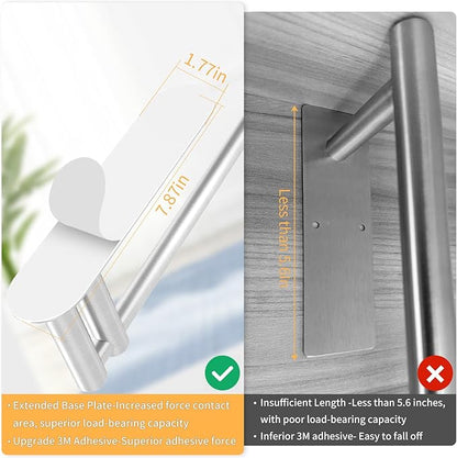 STWWO Under Cabinet Paper Towel Holder, Self Adhesive Paper Towel Rack | Brushed Nickel, Under Counter Under Sink Paper Towel Holder, Self-Adhesive or Wall Mounted, Fits Kitchens Bathrooms & RV