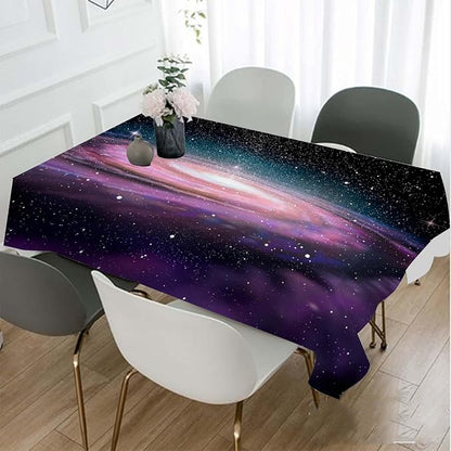 TKS MITLAN Purple Spiral Galaxy Tablecloth Decor Universe Stars Shine Beautiful Glow Table Cloth Dining Room Kitchen Table Cover 60" X 84" Oblong/Rectangle
