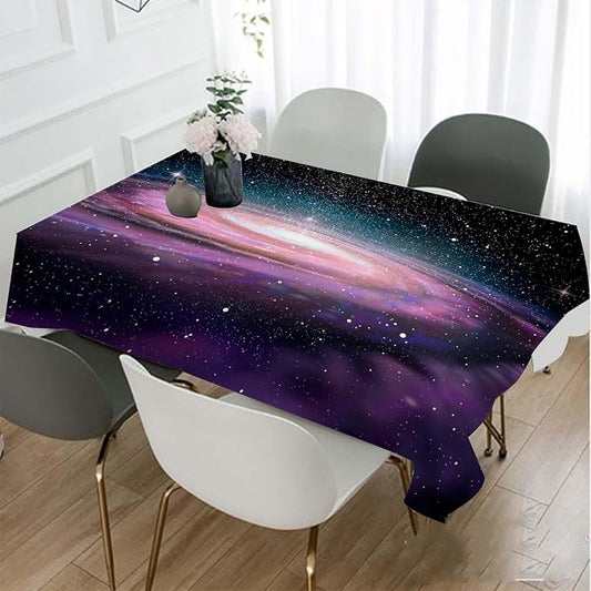 TKS MITLAN Purple Spiral Galaxy Tablecloth Decor Universe Stars Shine Beautiful Glow Table Cloth Dining Room Kitchen Table Cover 60" X 84" Oblong/Rectangle