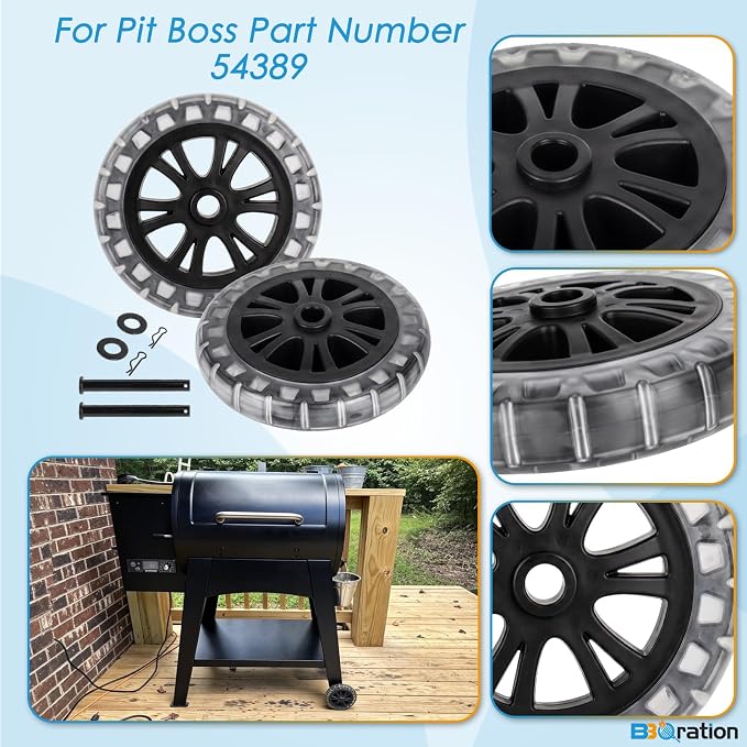 6" Grill Wheels for Pit Boss Pellet Grill Austin XL, 700FB1, Pro Series, 440FB1, 54389 Wheels for Pit Boss Replacement Wheels for PitBoss Austin XL Parts
