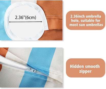 Outdoor Tablecloth with Umbrella Hole Elegant Zipper Patio Table Cloth for Outdoor Patio Garden Yard Decor