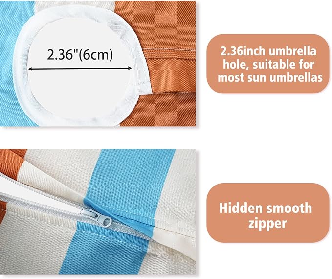 Outdoor Tablecloth with Umbrella Hole Elegant Zipper Patio Table Cloth for Outdoor Patio Garden Yard Decor