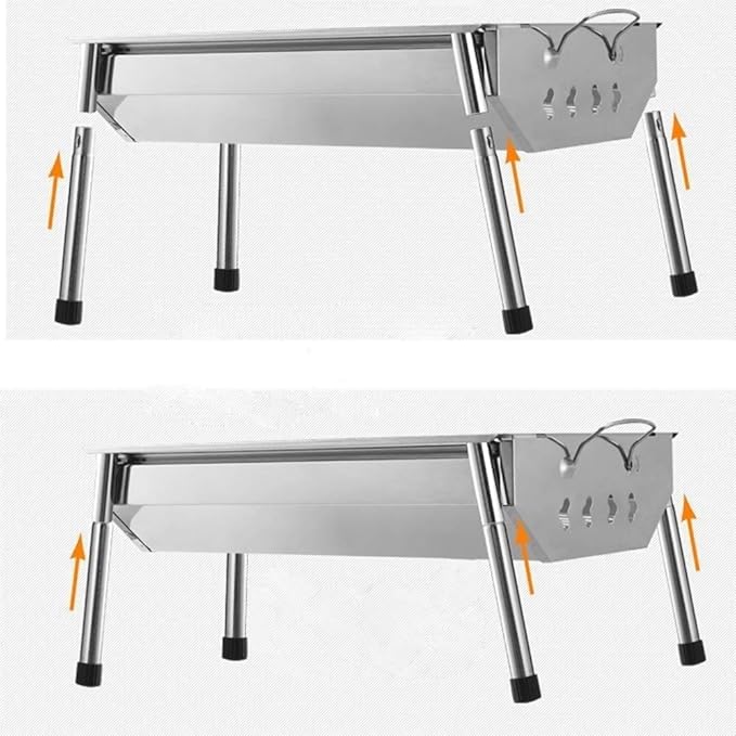 Charcoal Grill Barbecue Portable BBQ Stainless Steel Folding Camping Tabletop for Cooking Small