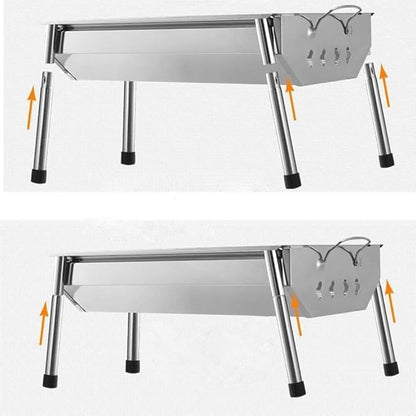 Charcoal Grill Barbecue Portable BBQ Stainless Steel Folding Camping Tabletop for Cooking Small