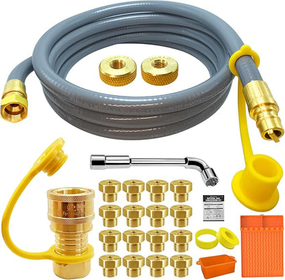 5249 Natural Gas Conversion Kit for Blackstone Grill 28" 36" Griddle, Propane to Natural Gas Conversion Kit w/10ft Natural Gas Hose, Silicone Grill Tool Mat, Grease Cup Liners, 3/8" Quick Connect Etc.