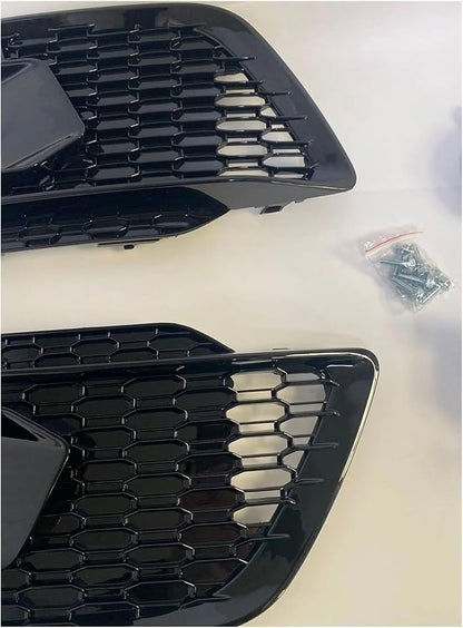 RSQ5 Grill Fog Lamp Cover Grille Compatible For Q5L Q5 SSline 2018 2019 2020 RSQ5 Honeycomb Grill Turning Auto Parts Body Kits
