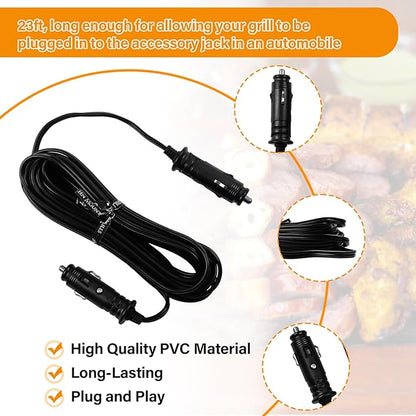 12V Power Cord for GMG Green Mountain Grill Jim Bowie, Daniel Boone, Davy Crockett 12V Prime/Prime Plus Pellet Grills, P-1012 Vehicle Adapter Replacement Part for GMG Ledge Peak Trek Grills