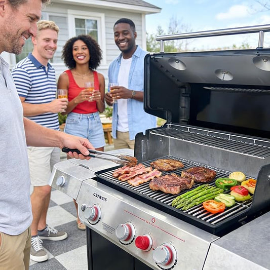 Grill Replacement for Weber Genesis 2 GS4 Parts 3-Burner Genesis II/II LX 300 & Weber Genesis 300(2022 Y),Flavorizer Bars 66032 67095, Grates 66802 66095, Burner 67490 67489&Heat Deflector 66040 66685