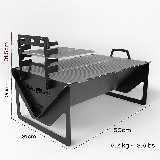 BBQ Grill Set | BBQ Grill with Stainless Steel Portable Instant Foldable Fire Set with Carrying Bag for Outdoor, Camping, Camp, Campfire (Folding Grill)