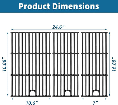 Cooking Grates for Charbroil Performance Grill - 463365021 463365522 463352521 463350521, Grill Grates for 463366022 463350722 463352021,Cast Iron, 17", 3 Packs