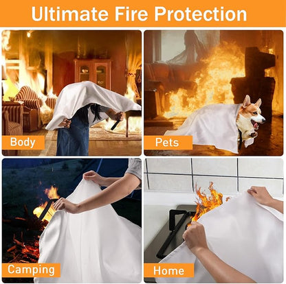 Mondoshop Emergency Fire Blanket for Camping Grill Fire Retardant Blanket for Home Kitchen - Fireproof Blanket for Picnic, Grill, Car, Office, Warehouse, School, Fireplace