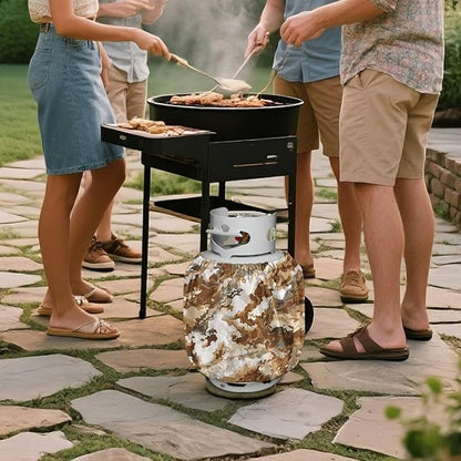 Golden Marble Propane Tank Cover 20lb Heavy Duty Propane Cylinder Cover Weather Resistance Outdoor Grill Accessories for Winter