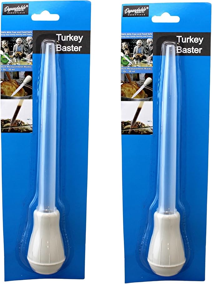 2-Pack Turkey Basters – Heat-Resistant BPA-Free Food-Grade Basting Tools for Cooking Roasts, Butter, Marinades, and Juices