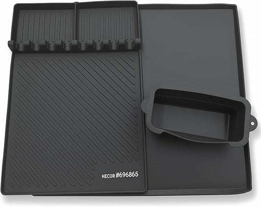 KITCHEN PERFECTION Ultimate Kit for Blackstone Griddle 36 Inch - Silicone Griddle Cover Mat + Griddle Accessories Mat + 2 PCS Silicone Grease Cup Liners Hermetic Protection from Rust & Debris All Year