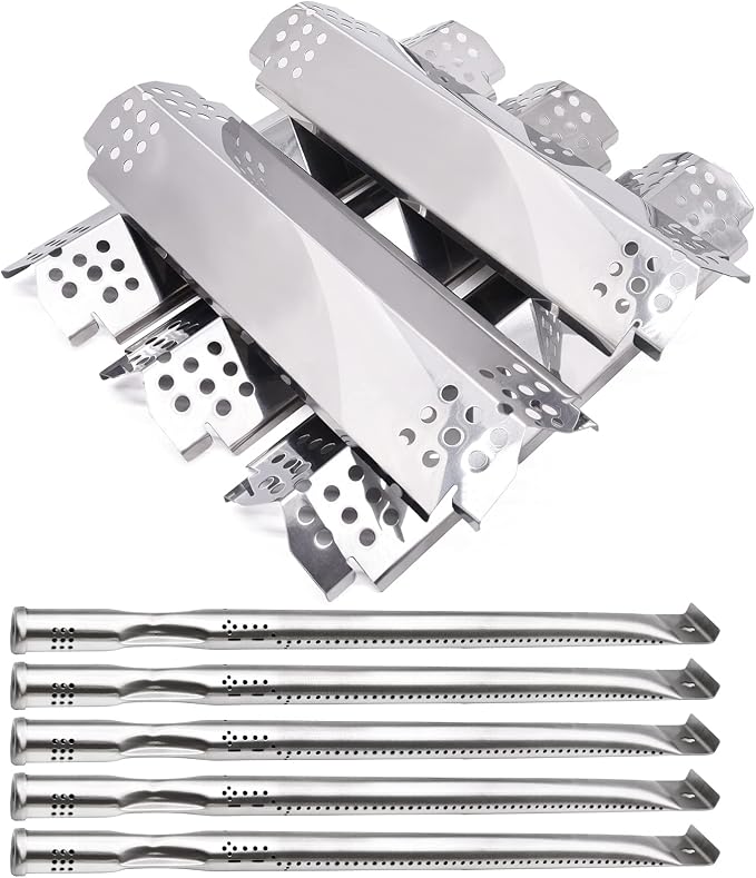 Replacement Parts for Nexgrill 720-0882A 720-0896 720-0925 720-0896B 720-0896C 720-0896E Grills, 5 Pack Grill Flame Tamers Heat Shields & Grill Burner Tubes Replacement
