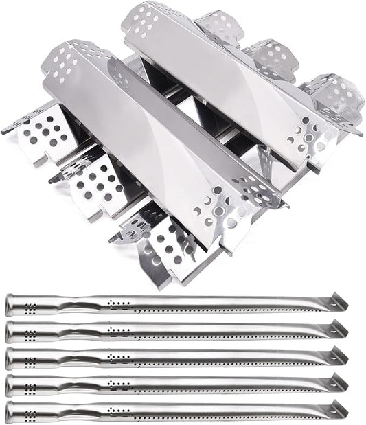 Replacement Parts for Nexgrill 720-0882A 720-0896 720-0925 720-0896B 720-0896C 720-0896E Grills, 5 Pack Grill Flame Tamers Heat Shields & Grill Burner Tubes Replacement