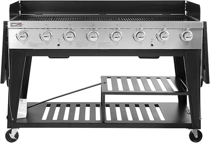 Royal Gourmet Event 8-Burner BBQ Propane Gas Grill with Cover, Picnic or Camping Outdoor