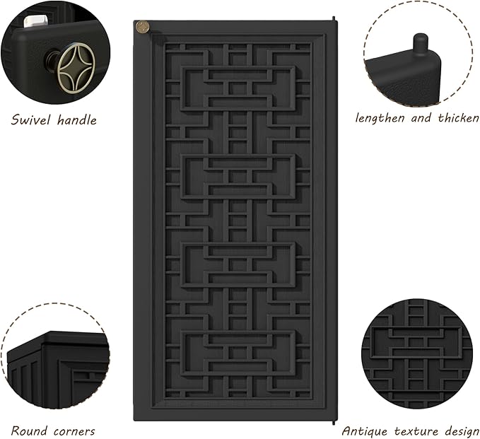 Mrosaa Indoor Outdoor Storage Cabinet Waterproof with Shelf,Plastic Storage Sheds Outdoor Cabinets for Patio/Garden/Backyard, Size 34.3''L*15''W*36.2''H（Black）