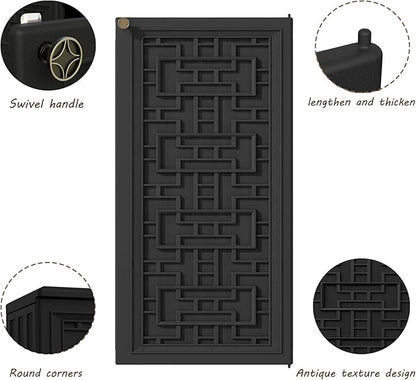 Mrosaa Indoor Outdoor Storage Cabinet Waterproof with Shelf,Plastic Storage Sheds Outdoor Cabinets for Patio/Garden/Backyard, Size 34.3''L*15''W*36.2''H（Black）