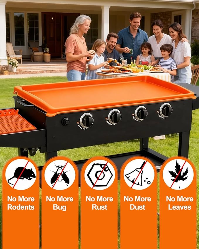joyhalo Full-Edge 22" Blackstone Silicone Griddle Cover, with 16" Silicone Spatula Mat and Grease Cup Liners, Perfect Combination for Blackstone Griddle for All-Season Outdoor Use