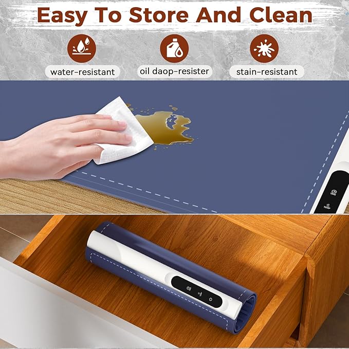 Newise Graphene Warming Mat for Food - Fast Full Surface Heating Electric Warming Tray, Portable Food Warmer for Parties Buffet with 6 Temperature and Timer Settings, Blue