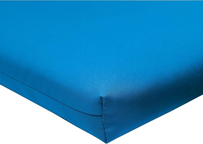 QILLOWAY Outdoor Indoor Chair Pads,Seat Cushions, Square Foam Dining Chair Patio Cushion Set of 4, All Weather, 17" Lx17 Wx3 D (Marine Blue)