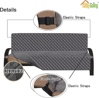 Easy-Going Reversible Couch Cover, Large Futon Sofa, Gray/Gray | Machine Washable Slipcover For Dogs, Water Resistant Furniture Mat For Living Room, Non-Slip Sofa Cover, Pet Friendly