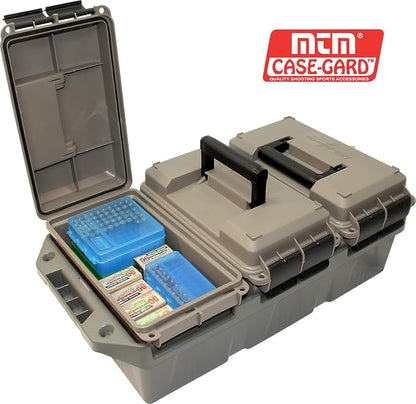 MTM AC3C 3-Can Ammo Crate, 50 Caliber, Convenient size, Store all types of boxed or bulk ammo, Stackable, easy carry and transport of multi-caliber ammo, Rugged tactical carrying crate