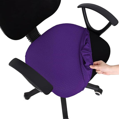 Smiry Office Computer Chair Seat Covers for Desk, Anti-dust Protector | Stretch Jacquard Removable Washable Desk Chair Seat Cushion Protectors, Violet