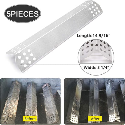 Flame Tamers Compatible with Nexgrill 720-0882A 720-0896 Grills, Heat Plate Shields Replacement for Nexgrill 720-0830H 720-0783E, Grillmaster Grill Master 720-0697, BHG 720-0783H (5-Pack)