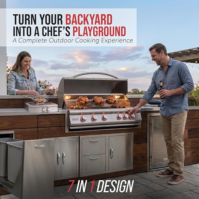 BLAZE BBQ Outdoor Grill Package 2 of 40” LTE Built-in Natural Gas Grill, LTE Gas Griddle, Gas Power Burner, 32” Door & Two Drawers Combo, Double Access Door, Refrigerator, and Accessories
