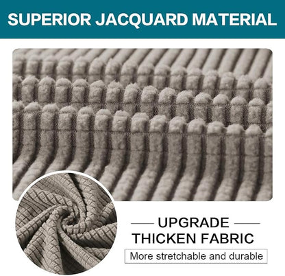 Turquoize 3 Piece Sofa Covers for 2 Cushion Couch Sofa Slipcover Soft Couch Cover for Dogs-Washable Sofa Furniture Covers with 2 Individual Cushion Covers Jacquard Fabric (2 Cushion Sofa, Taupe)