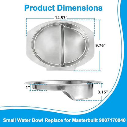 9007170040 Water Bowl Replacement Parts for Masterbuilt 30 inch Digital Electric Smoker, Small Water Pan for Masterbuilt Smoker 20071217, 20071218, 20071317, MB20070421, MB20070619, MB20070924