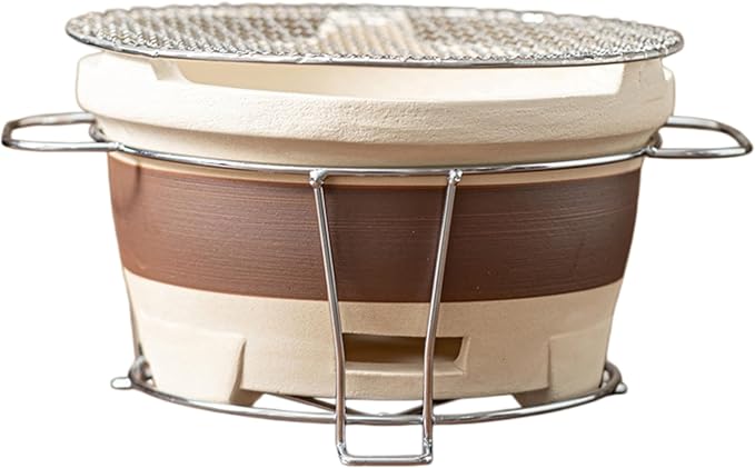 Clay Grilling Stove Hibachi Grill Barbecue Grill Japanese Pottery Barbecue Stove Tea Making Stove Charcoal Stove for Home Camping Picnic Patio Backyard Outdoor Barbecues (A,M)