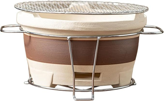 Clay Grilling Stove Hibachi Grill Barbecue Grill Japanese Pottery Barbecue Stove Tea Making Stove Charcoal Stove for Home Camping Picnic Patio Backyard Outdoor Barbecues (A,M)