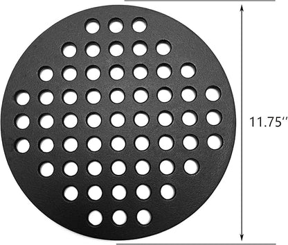 11.75" Cast Iron Round Fire Grate, High Heat Charcoal Plate Fire Bottom Grate Replacement Parts for Fire Pit, Kamado Joe Big Joe I II III 24" Charcoal Grill