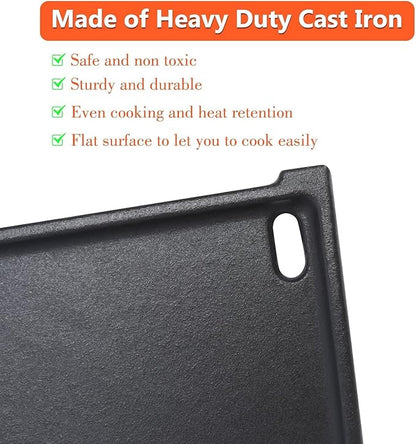 QuliMetal Cast Iron Grill Griddle for Weber Q2000N+, Q2200N+, Q2600N+, Q 2800N+ Gas Grills