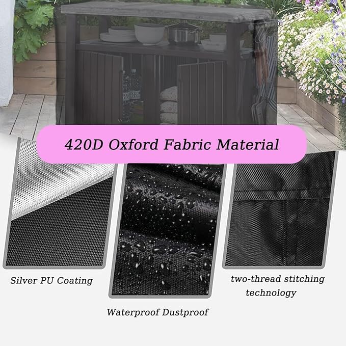 Prep Table Cover for Movable Dining Cart Table, 78inch Outdoor BBQ Cart Cover Bar Tool Cart Covers Cooler Covers - 78"L×36"W×43"H, Black
