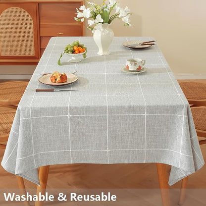 TruDelve 52 x 70 Cloth Tablecloths Rectangular Gray Table Coth Rectangle Table Winter Farmhouse Cotton Tablecloth(Grey,70"x52",Rectangular)