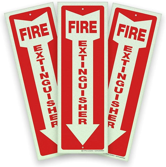 iSYFIX Fire Extinguisher Reflective Signs – 3 Pack 4x12 Inch – 40 mil Thick Polystyrene Plastic, Laminated for Ultimate UV, Weather, Scratch, Water & Fade Resistance, Indoor & Outdoor