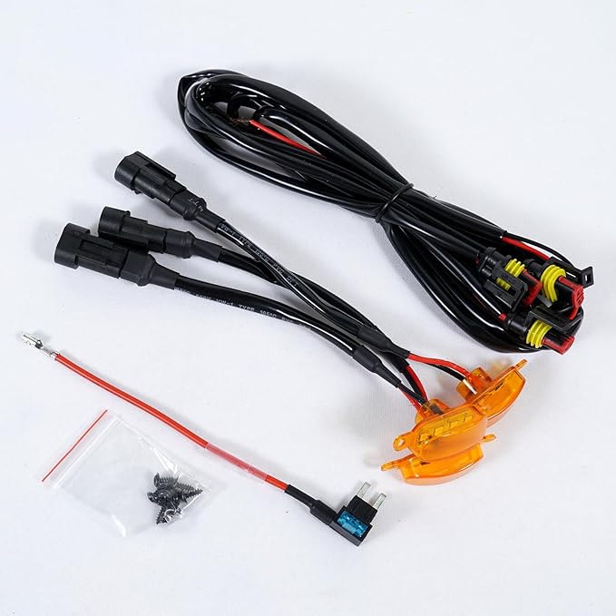 Unifizz Car Accessories, 3PCS LED Grille Lights with Fuse & Wire, Compatible with 17-19 Raptor F150 Style Aftermarket Grill (Amber)